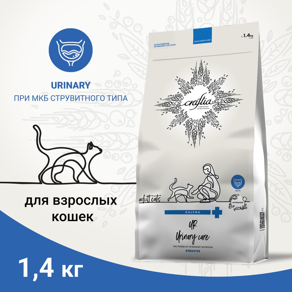 Корм для кошек CRAFTIA Galena Cat Urinary Care для растворения струвитных камней сух.