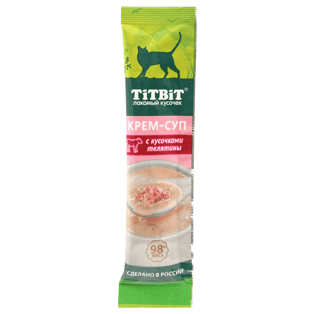 Лакомство для кошек TITBIT Крем-суп с кусочками телятины