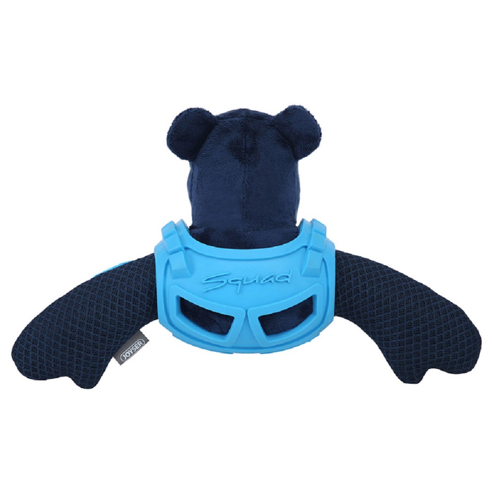 Игрушка для собак JOYSER Squad Медведь J-Bear в броне с пищалкой M/L голубой, 32см