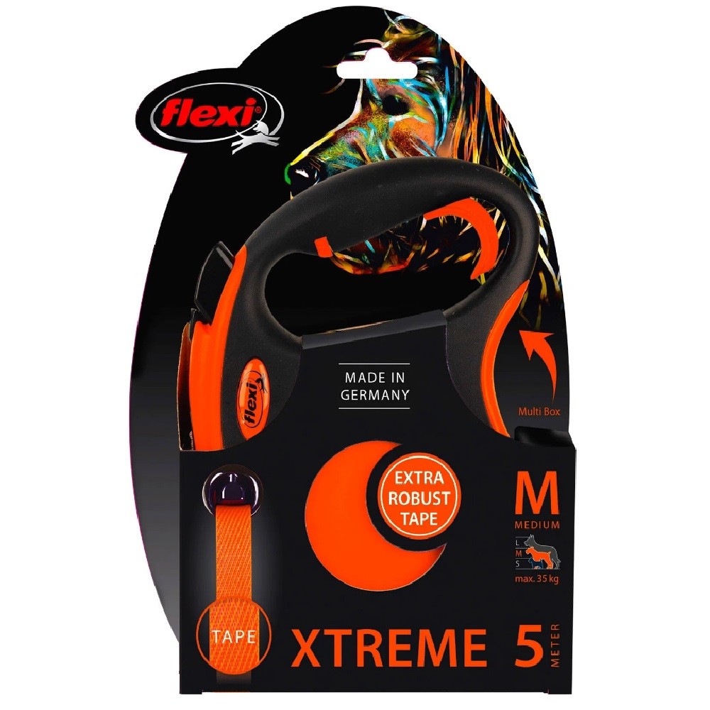 Рулетка FLEXI Xtreme M (до 35 кг) 5 м лента оранжевая