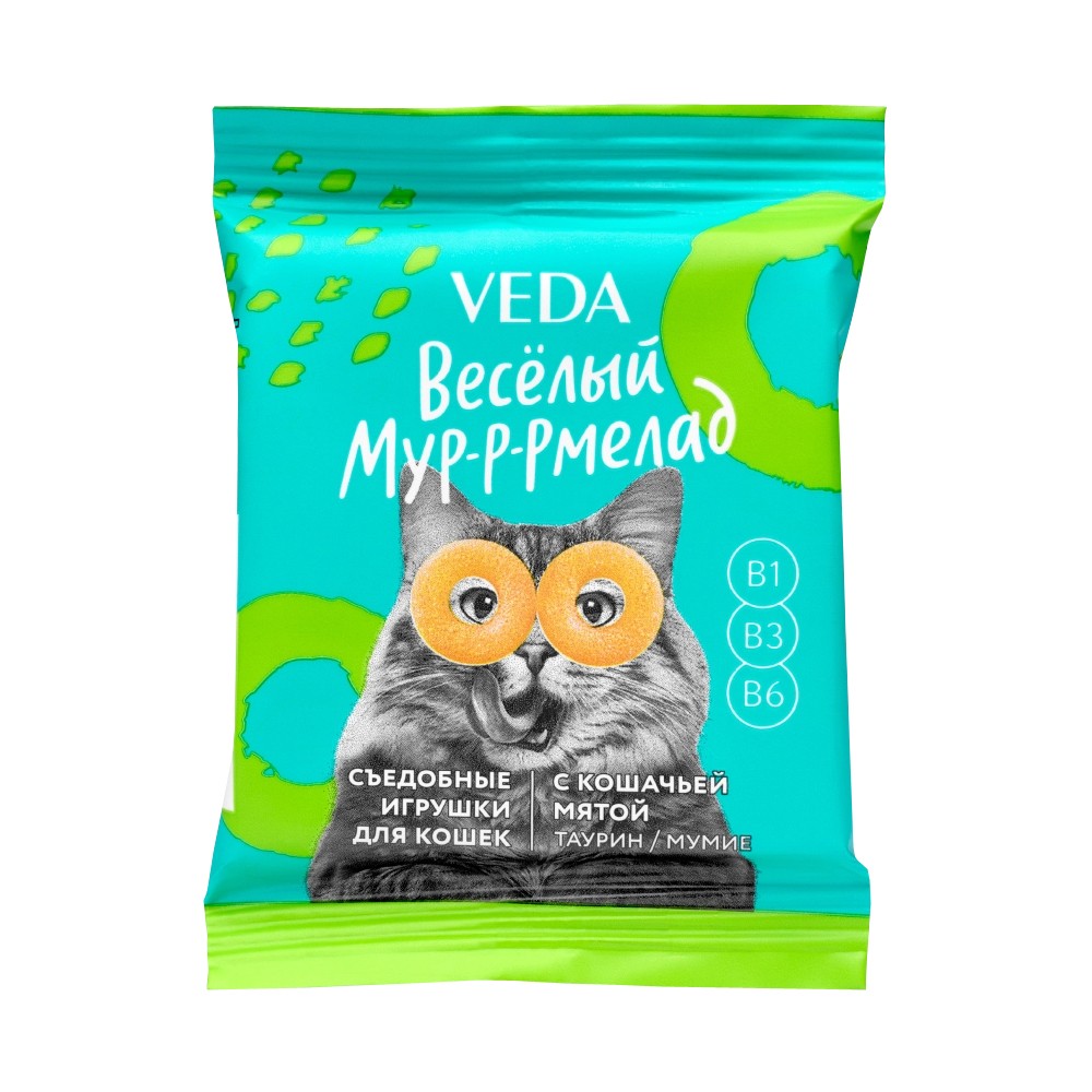 Лакомство для кошек VEDA Веселый Мур-р-рмелад с кошачьей мятой