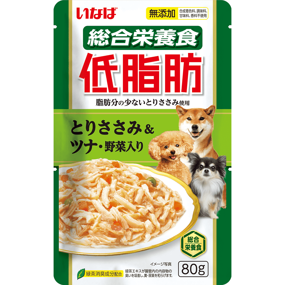 Корм для собак INABA Teishibo куриное филе с тунцом Кацуо и овощами в желе пауч
