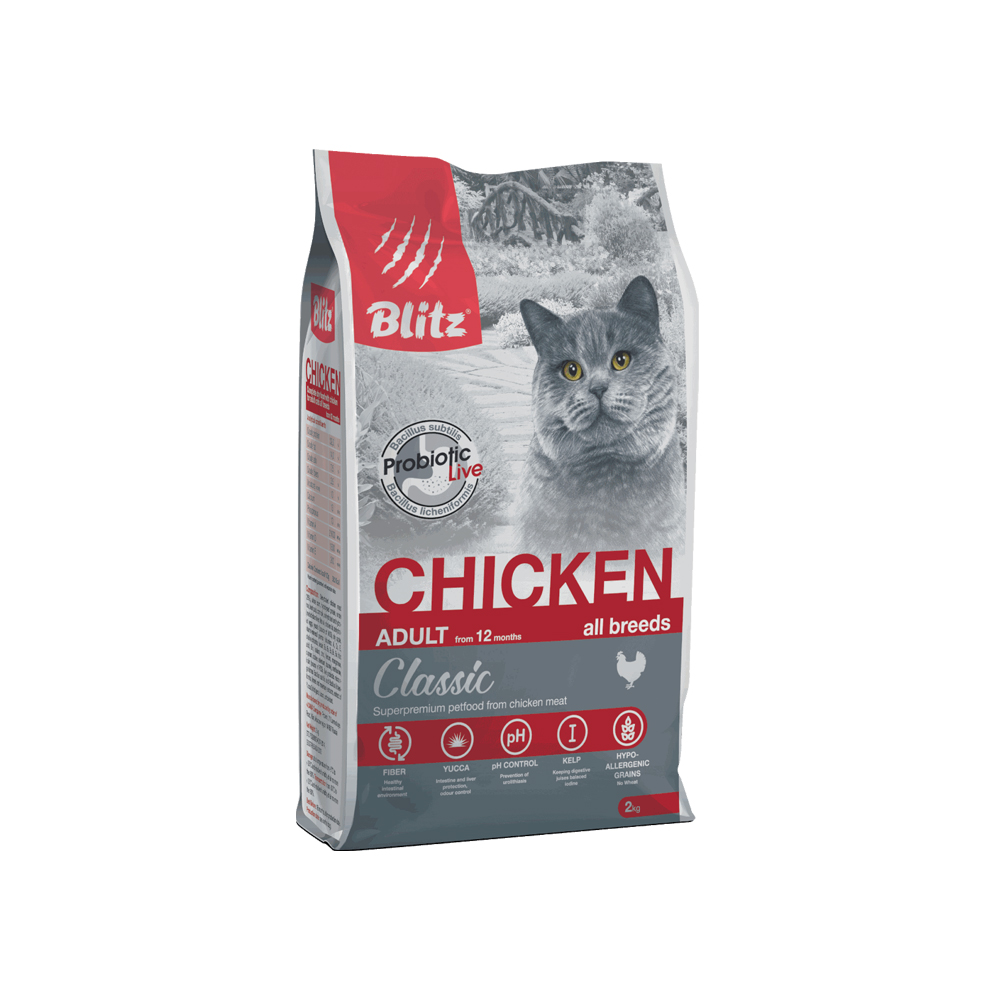 Корм для кошек BLITZ adult cat chicken с мясом курицы