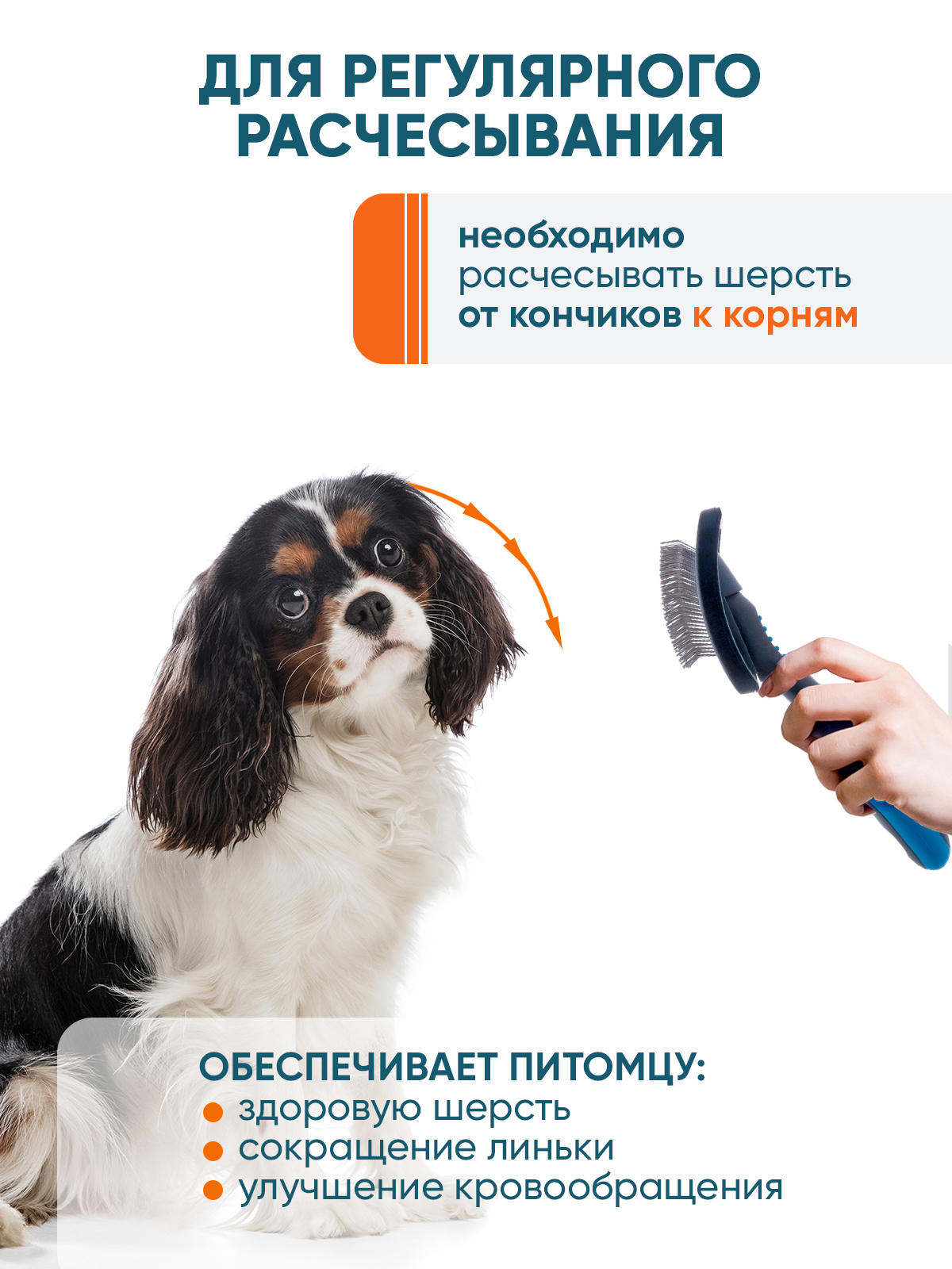Пуходерка для собак DELIGHT пластиковая с каплей средняя