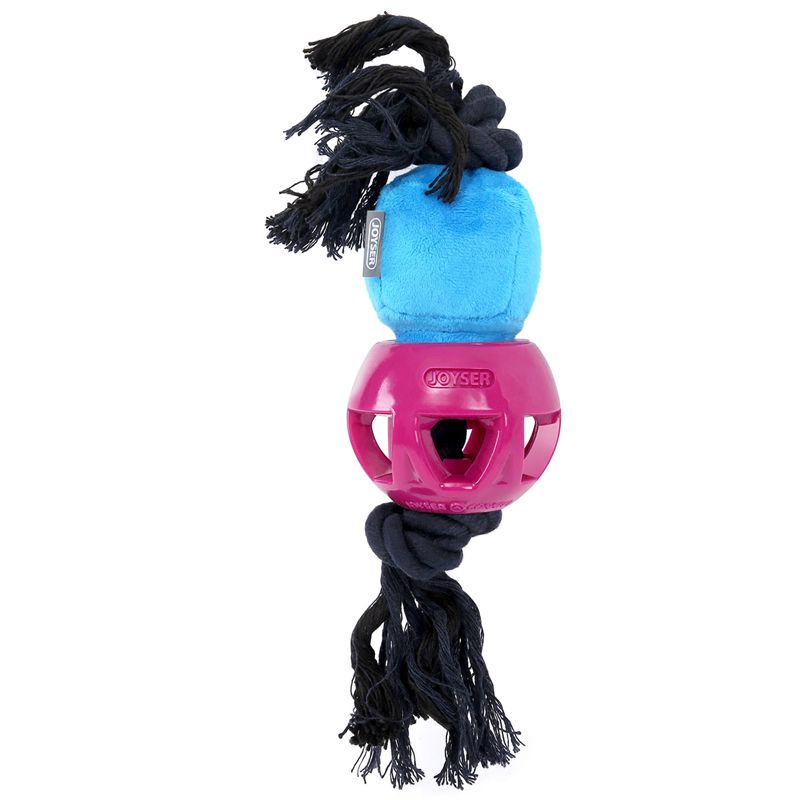 Игрушка для собак JOYSER Cageball Funhead Jack с резиновым мячом и пищалкой M розовый, 37см
