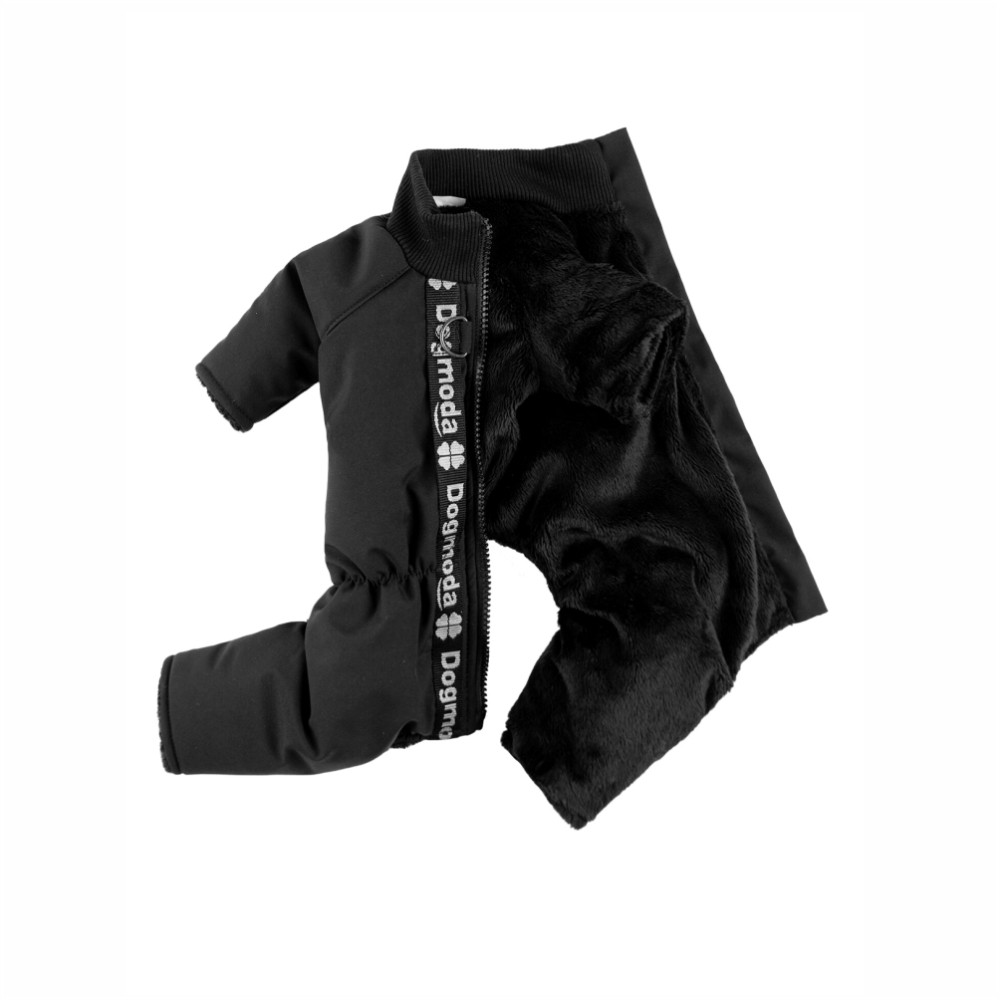 Комбинезон для собак DOG MODA зимний с ручками (черный) унисекс 28см (3)