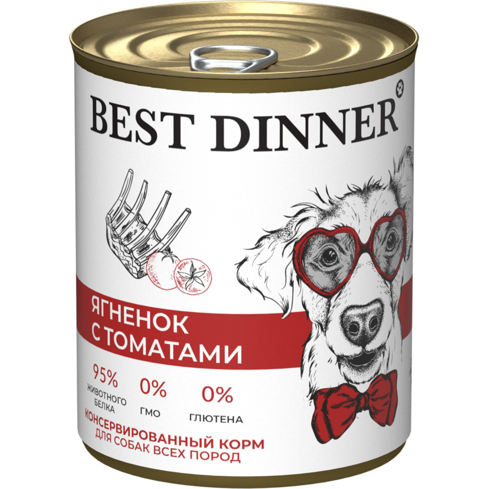 Корм для щенков и собак BEST DINNER Ягненок с томатами банка