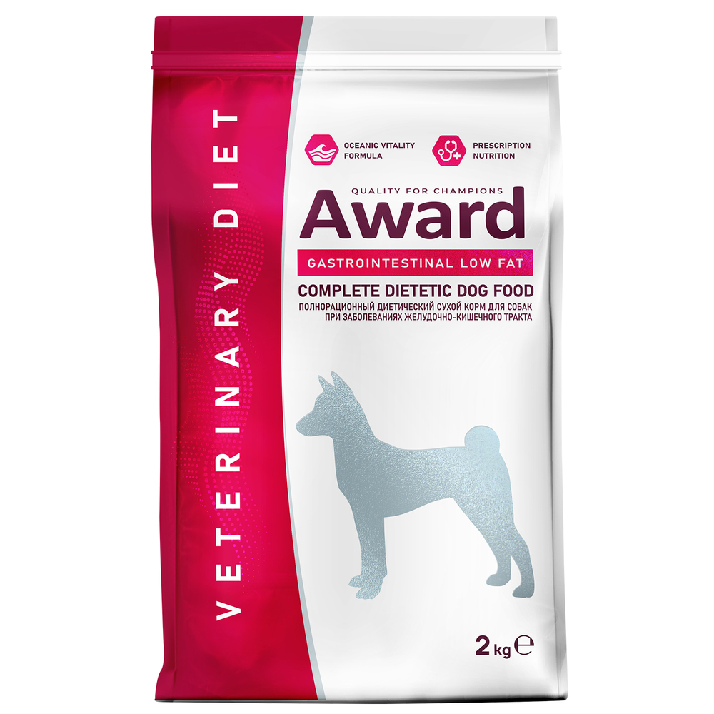 Корм для собак AWARD Veterinary Diet Gastrointestinal Low Fat при заболеваниях ЖКТ сух.