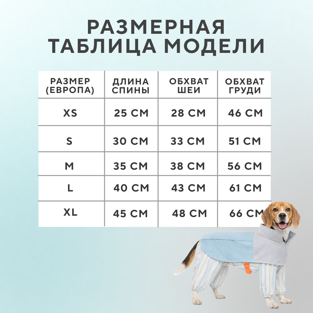 Дождевик-комбинезон для собак FOXIE Storm&Shine трансформер L (длина спины 40см) голубой