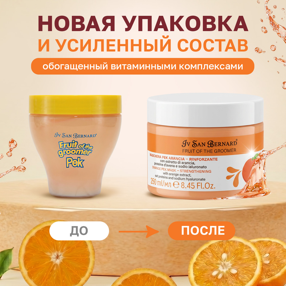 Маска IV SAN BERNARD Orange восстанавливающая для слабой выпадающей шерсти с протеинами овса 250мл
