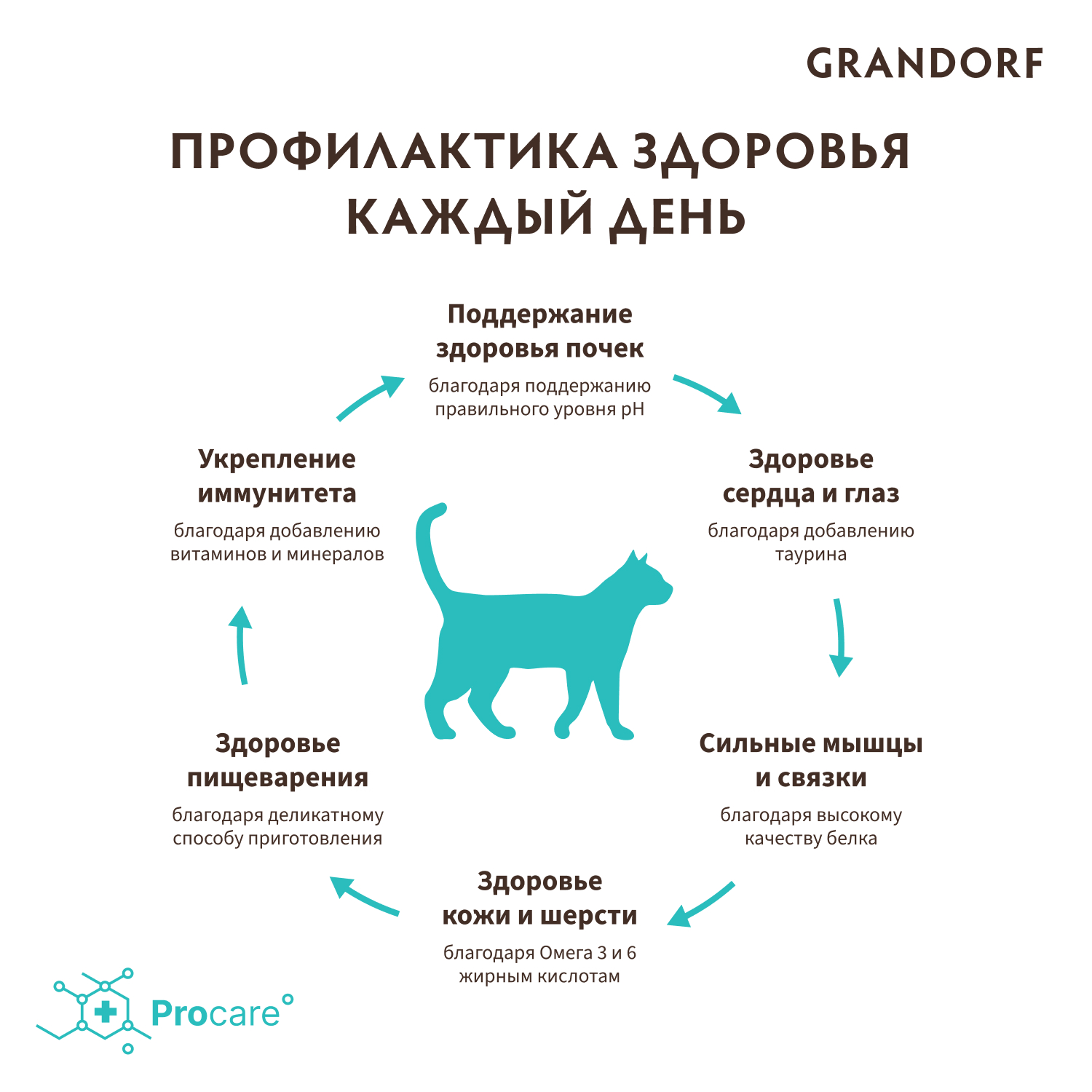 Корм для кошек GRANDORF для стерилизованных, индейка сух.