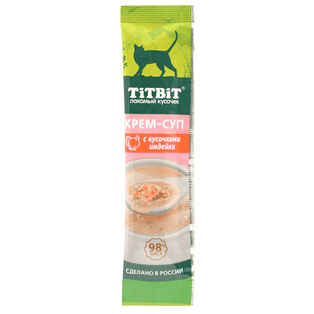 Лакомство для кошек TITBIT Крем-суп с кусочками индейки
