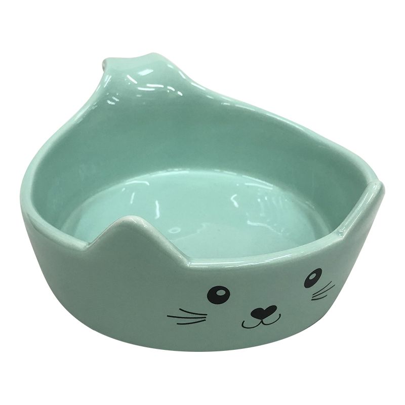 Миска для животных FOXIE Cat Bowl зеленая керамическая 15,5х12,5х6см 220мл