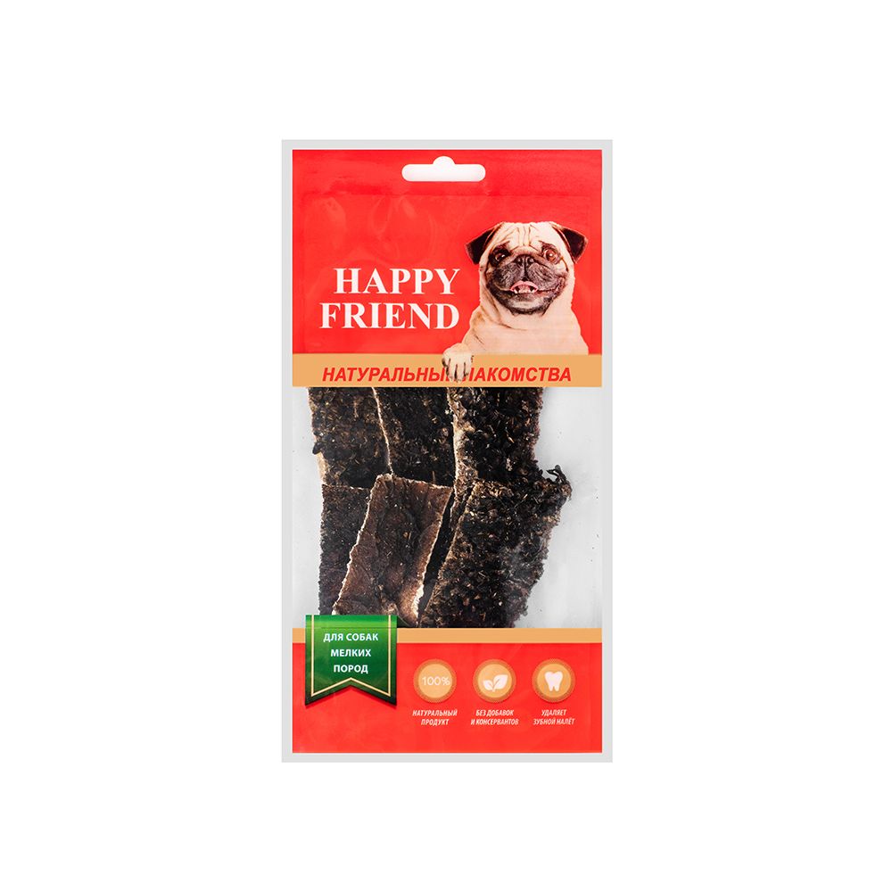 Лакомство для собак HAPPY FRIEND Рубец говяжий для мелких пород