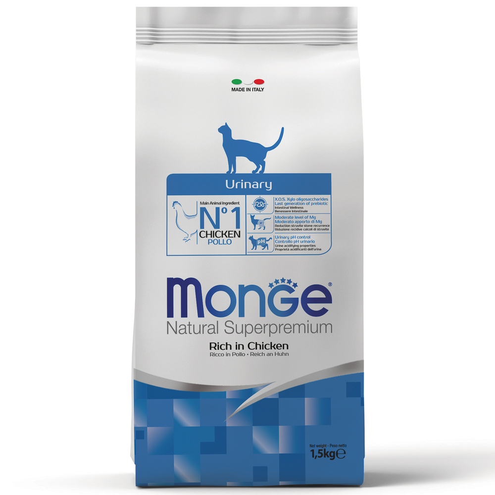 Корм для кошек MONGE Cat Urinary профилактика МКБ сух.