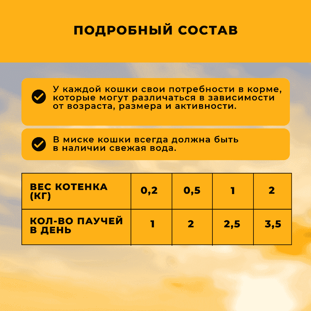 Корм для котят MORE курица в соусе пауч