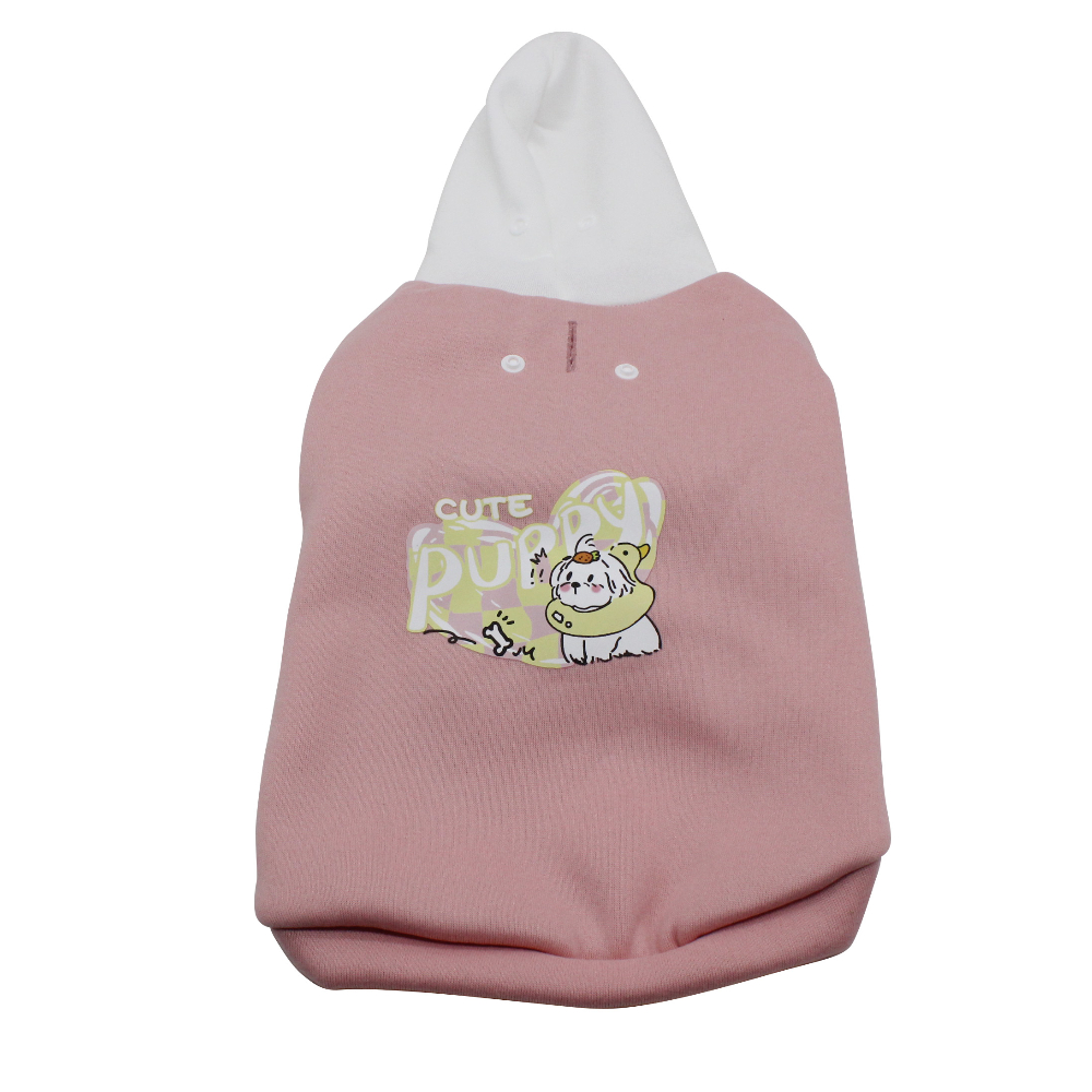 Толстовка для собак FOXIE Cute Puppy S (дл.спины 30см, обх.груди 42-48см, обх.шеи 30см) розовая
