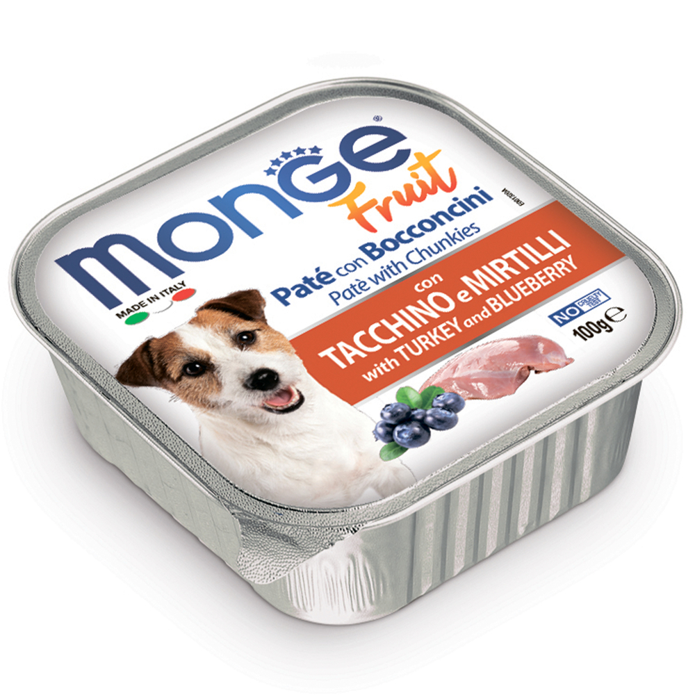 Корм для собак MONGE Fruit индейка, черника конс.