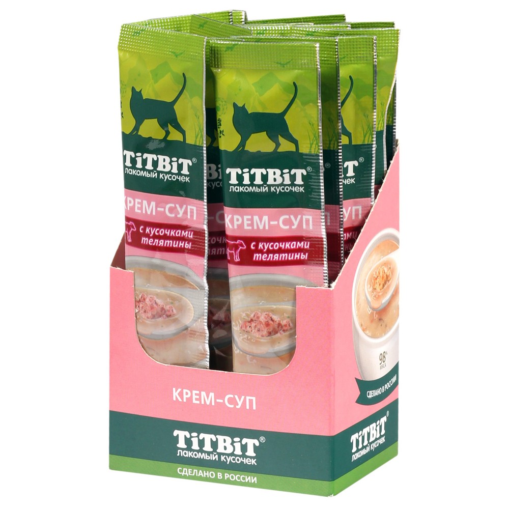 Лакомство для кошек TITBIT Крем-суп с кусочками телятины