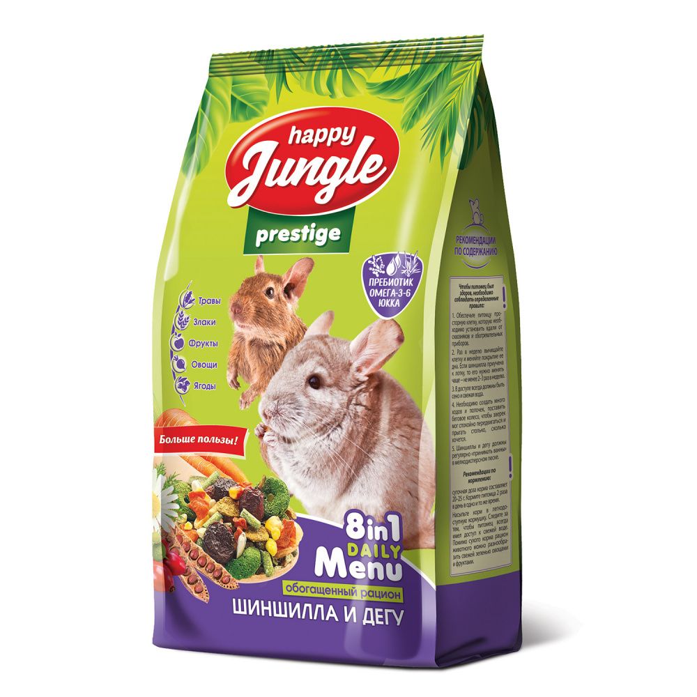 Корм для шиншилл и дегу HAPPY JUNGLE Престиж