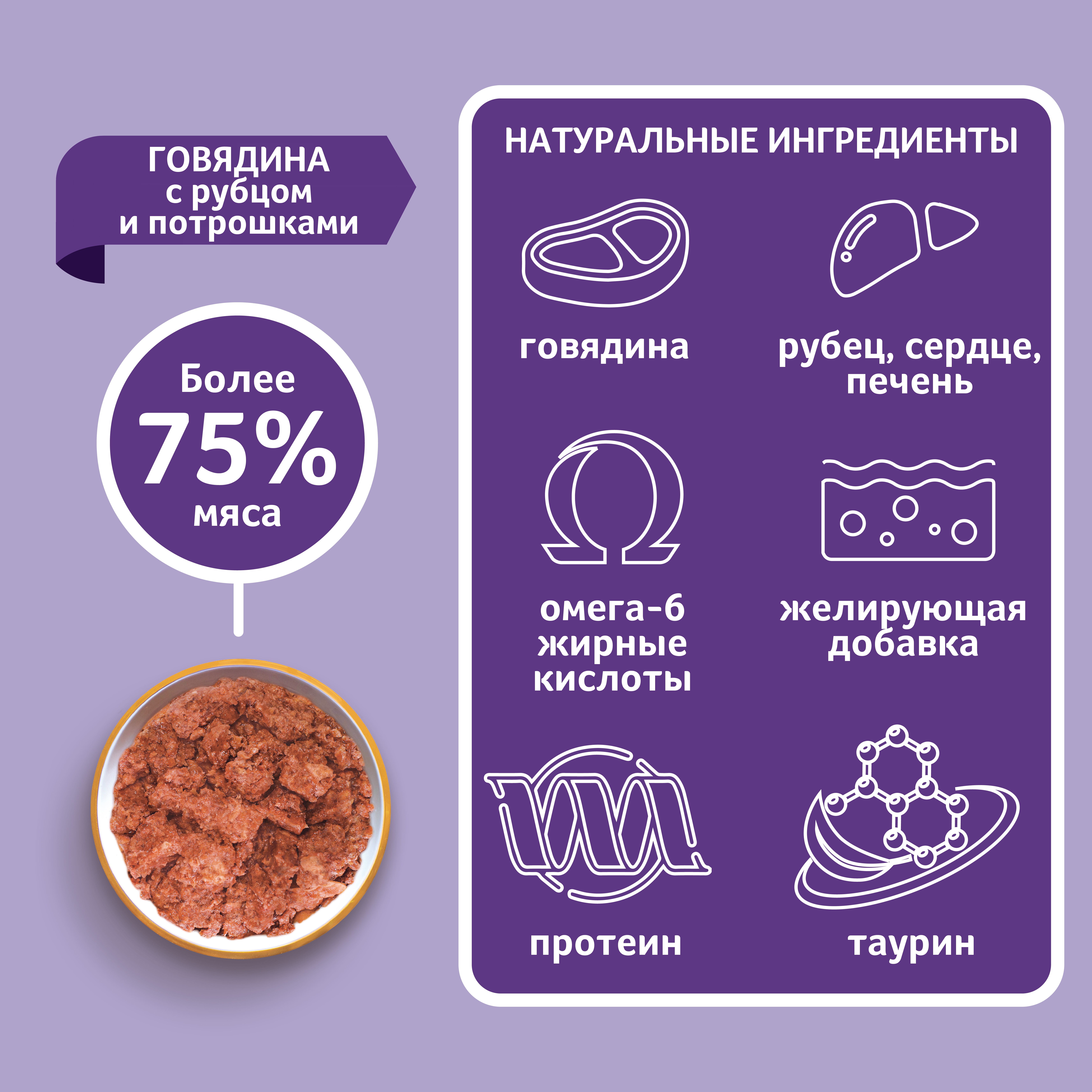 Корм для собак ЗООГУРМАН Мясное ассорти говядина с рубцом и потрошками банка