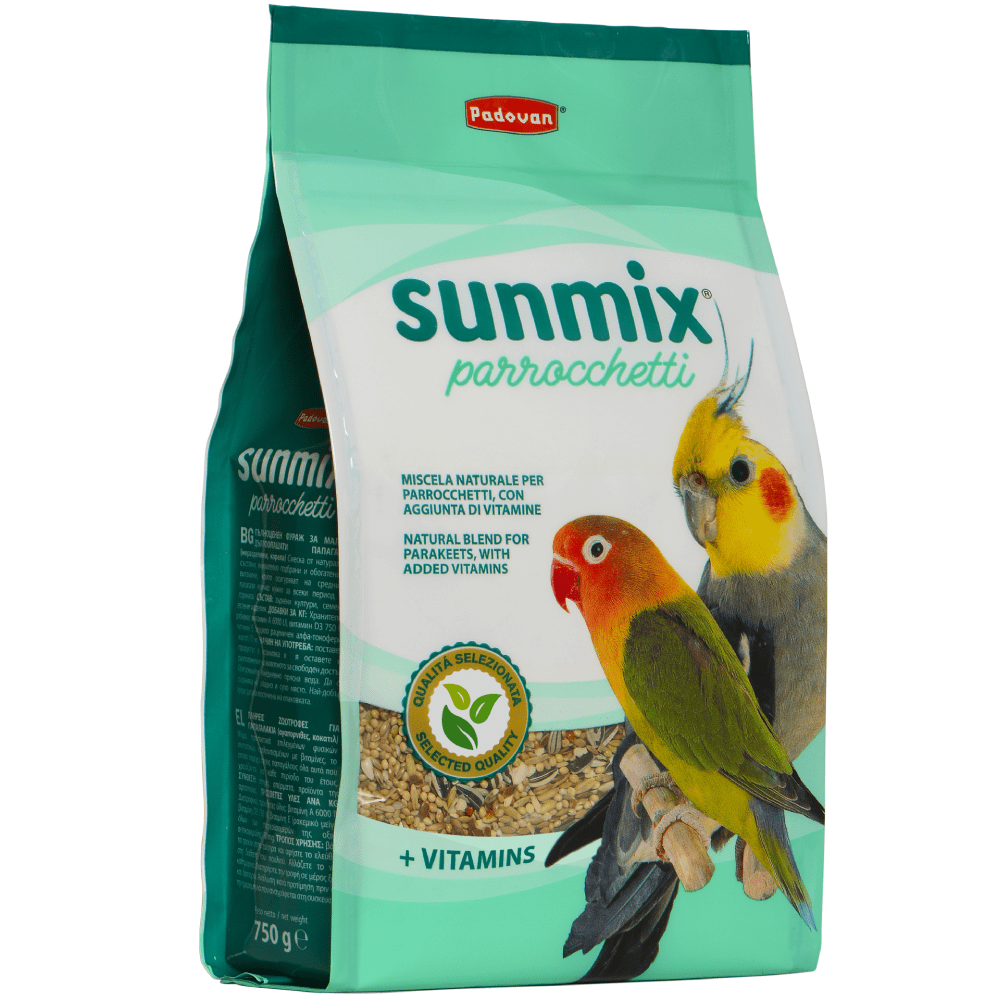 Корм для птиц PADOVAN Sunmix parrocchetti комплексный основной для средних попугаев