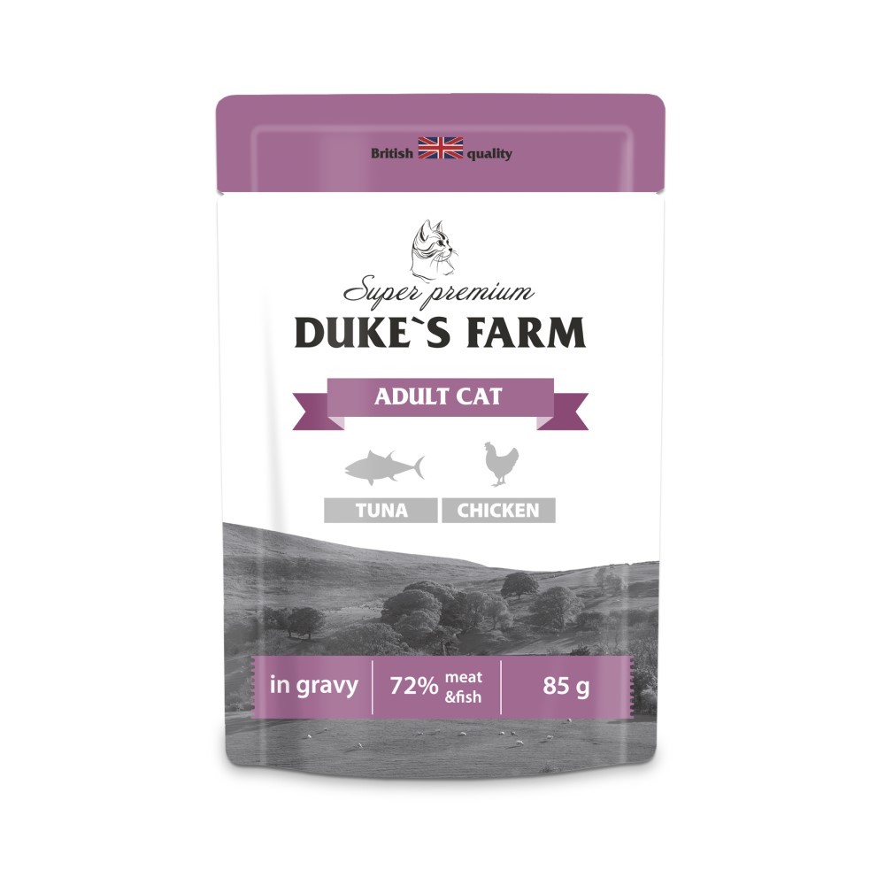 Корм для кошек DUKE'S FARM тунец, курица в соусе пауч