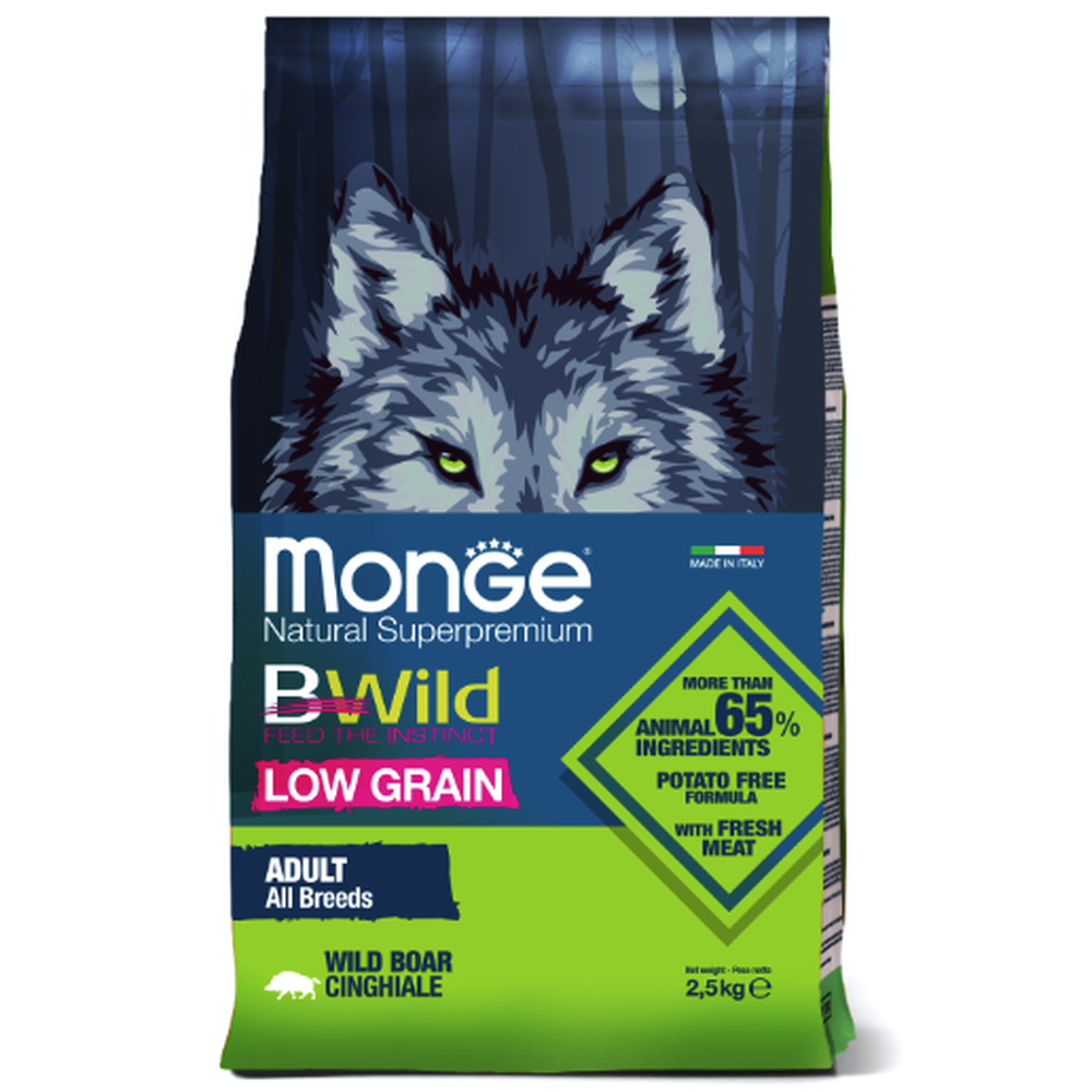 Корм для собак MONGE Dog BWild Low Grain мясо дикого кабана сух.
