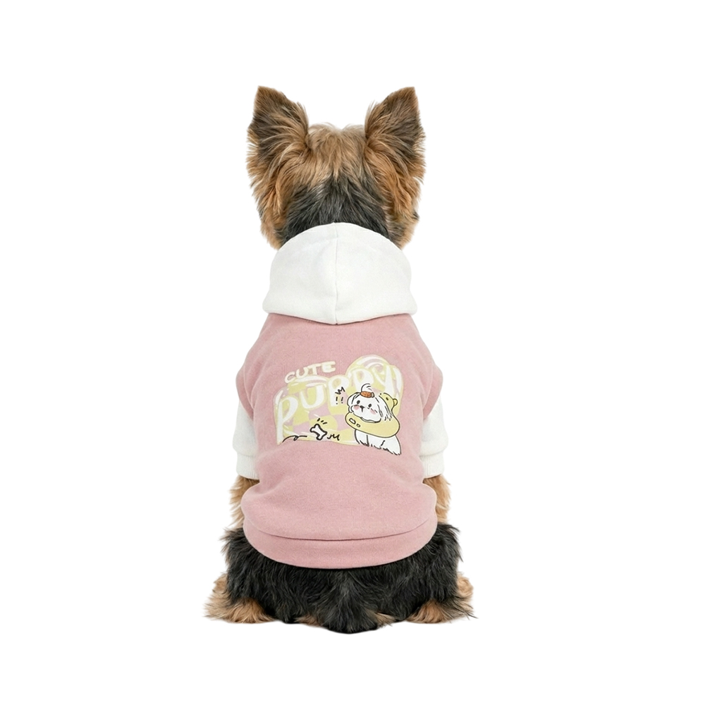 Толстовка для собак FOXIE Cute Puppy S (дл.спины 30см, обх.груди 42-48см, обх.шеи 30см) розовая