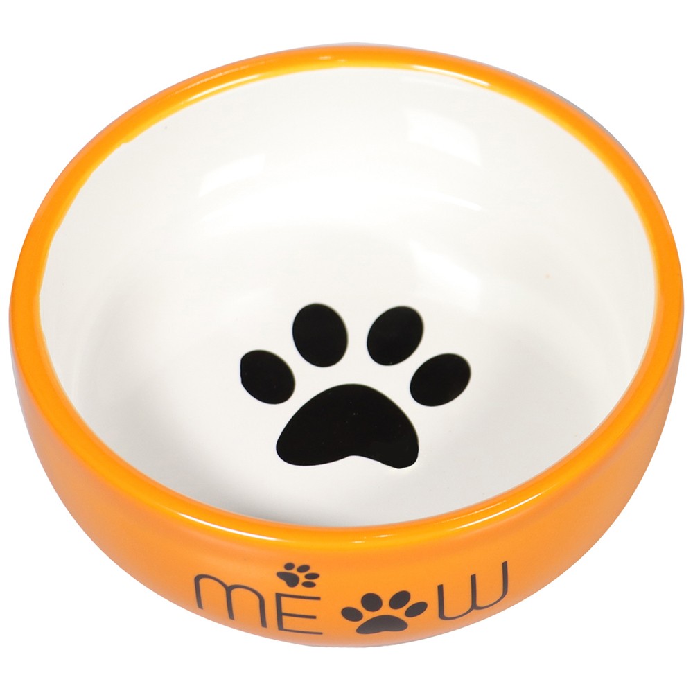 Миска для кошек MR.KRANCH Meow керамическая оранжевая 380мл