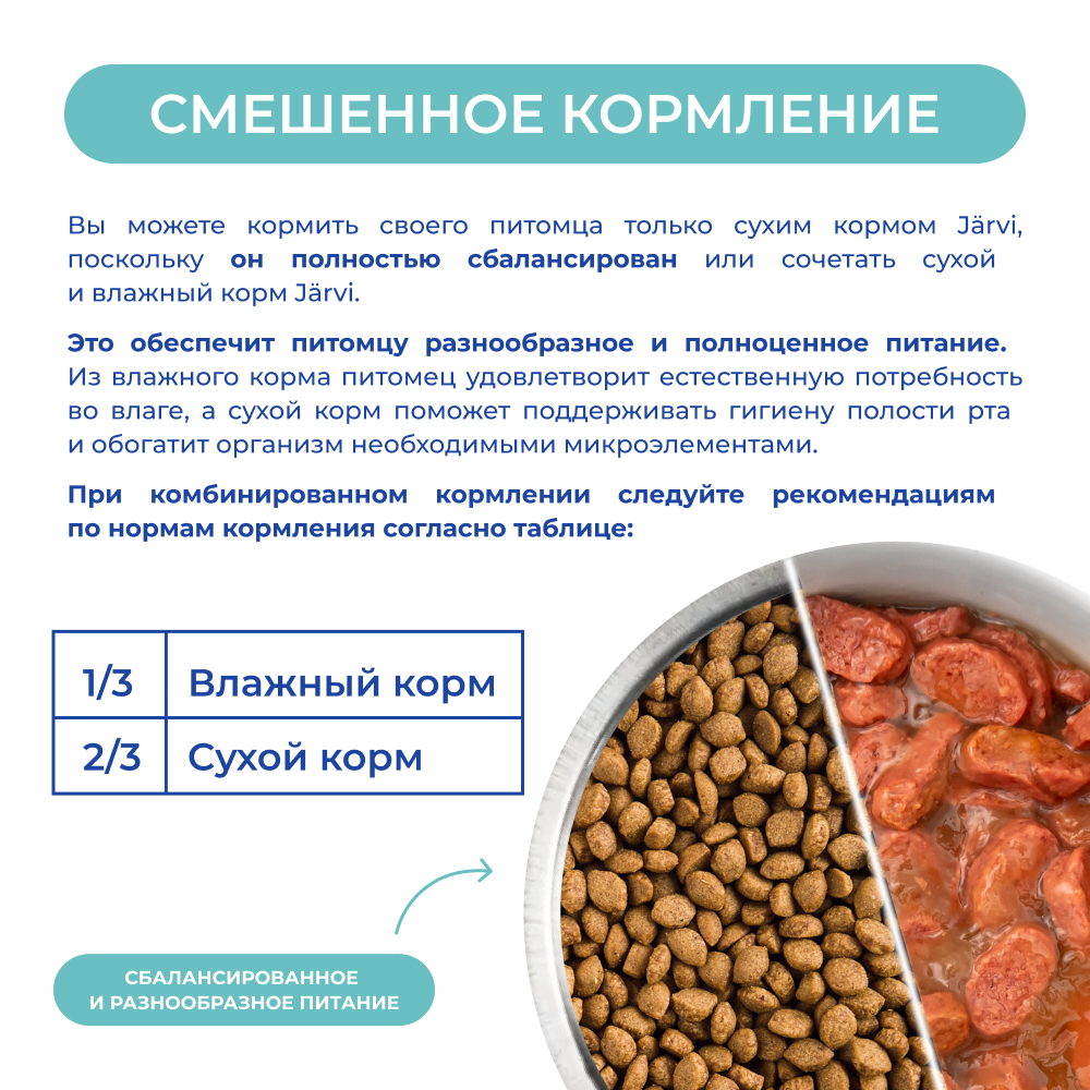 Корм для кошек JARVI Monoprotein для стерилизованных, телятина сух.