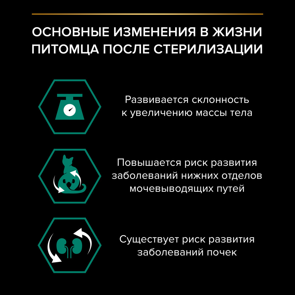 Корм для кошек PRO PLAN Sterilised Renal Plus для стерилизованных, с индейкой сух.