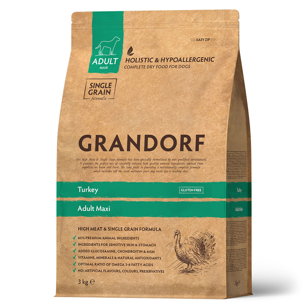 Корм для собак GRANDORF для крупных пород, индейка сух.