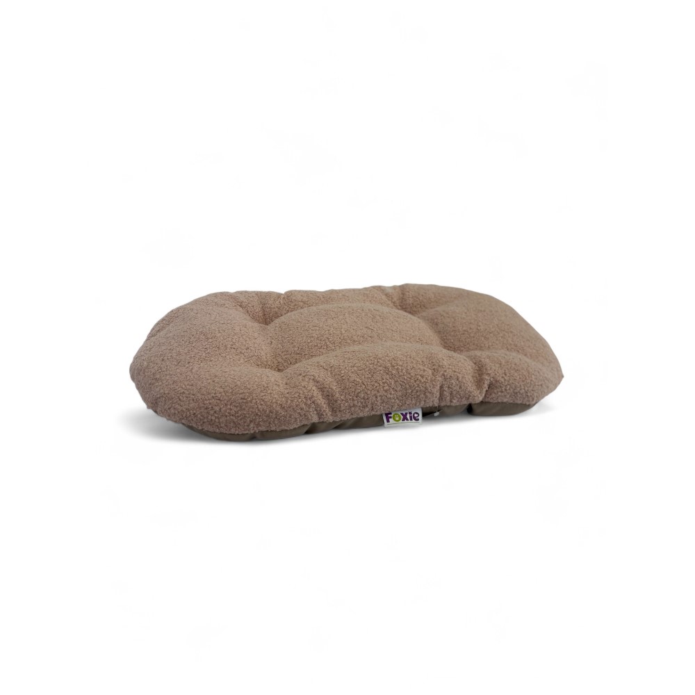 Матрас для животных FOXIE Fuzzy oval 65х42см овальный с мехом, кофе с молоком
