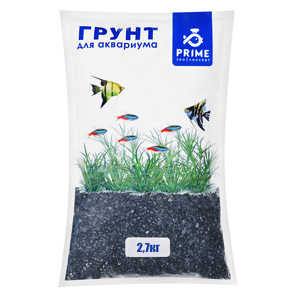 Грунт для аквариумов PRIME Черный 3-5мм 2,7кг