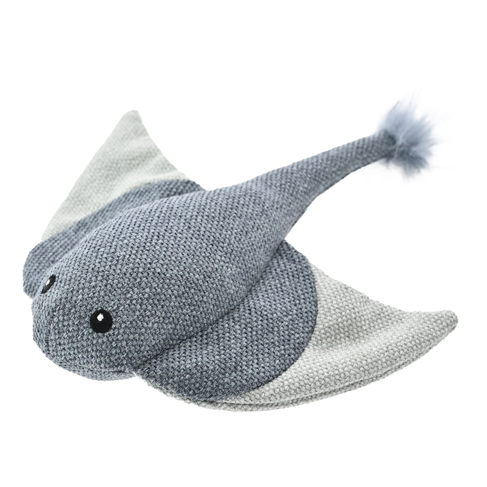 Игрушка для собак FOXIE Sea Life Скат с пищалкой и шуршалкой 21x25см плюш