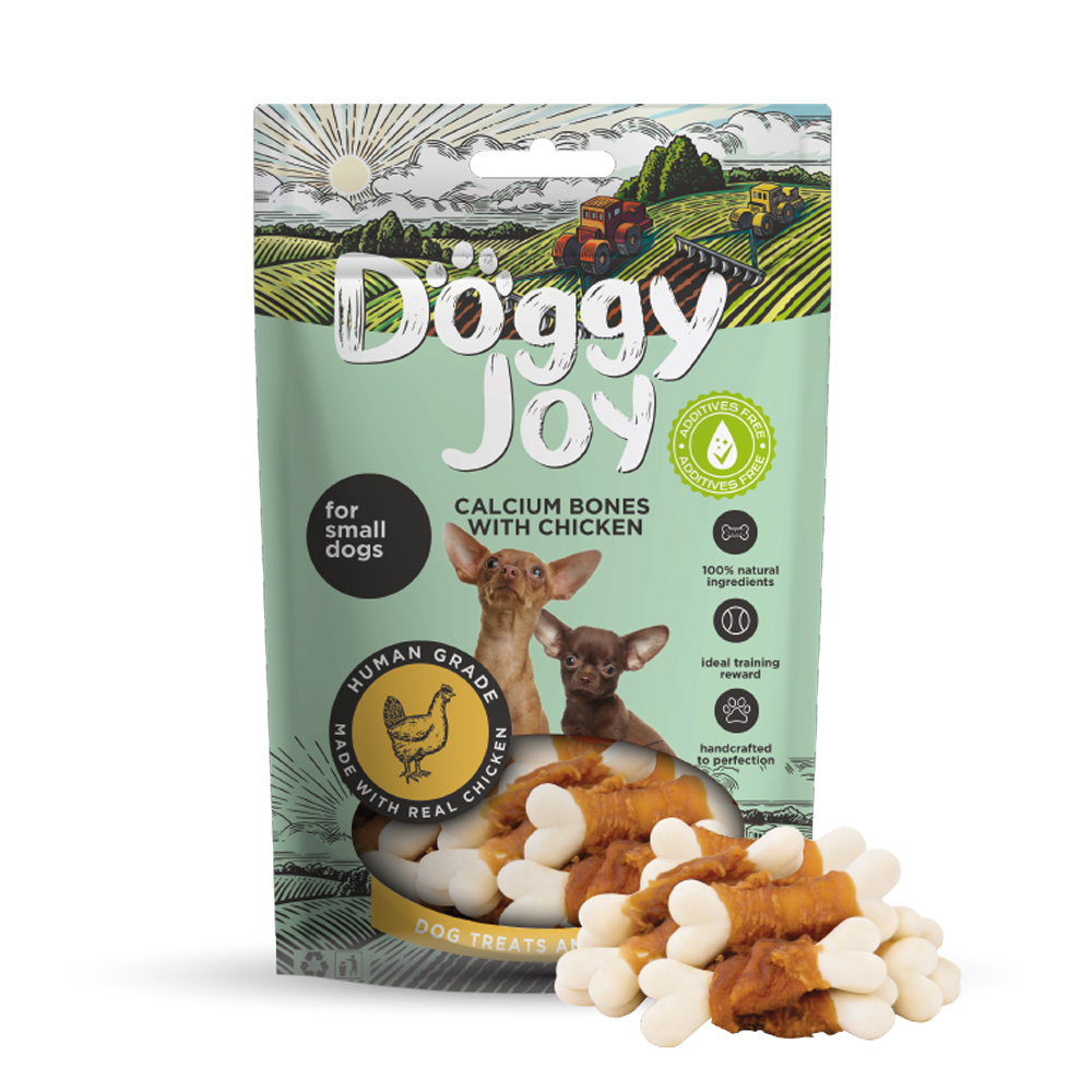 Лакомство для собак DOGGY JOY 50775 для мелких пород Кальциевые косточки с курицей