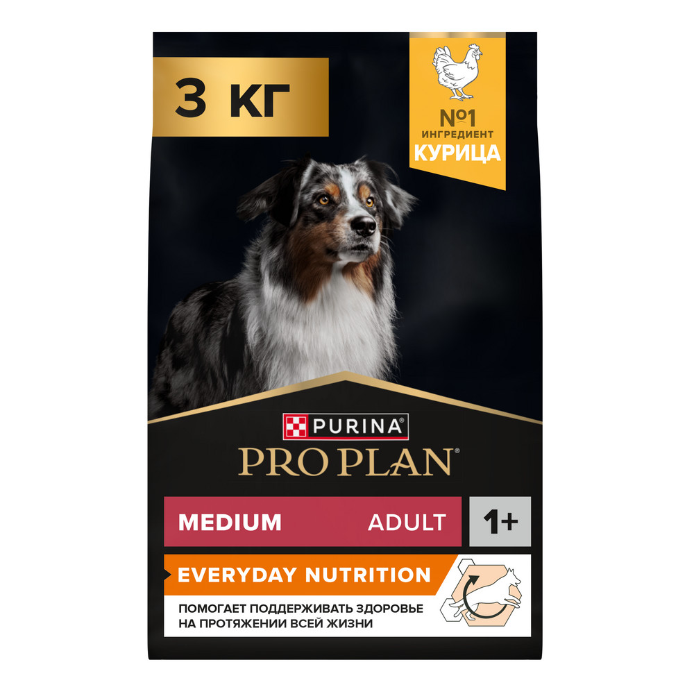 Корм для собак PRO PLAN Everyday Nutrition для средних пород, с курицей сух.